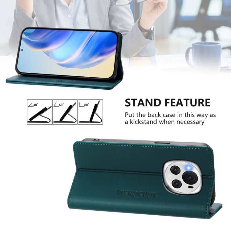 For Honor Magic6 Global RC01 Dual-Folded Magnetic Suction RFID Leather Phone Case