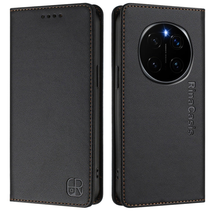 For Honor Magic7 Pro RC01 Dual-Folded Magnetic Suction RFID Leather Phone Case