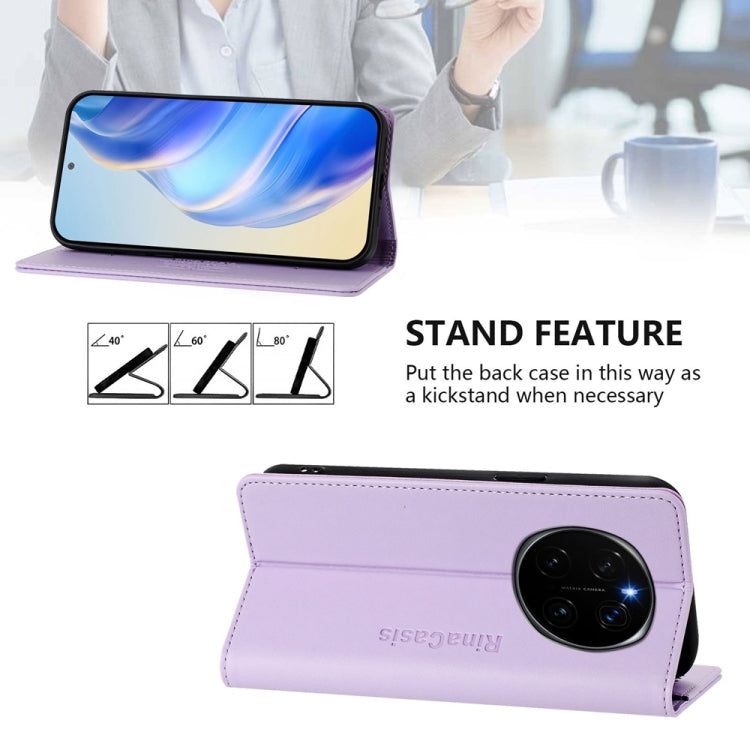 For Honor Magic7 Pro RC01 Dual-Folded Magnetic Suction RFID Leather Phone Case