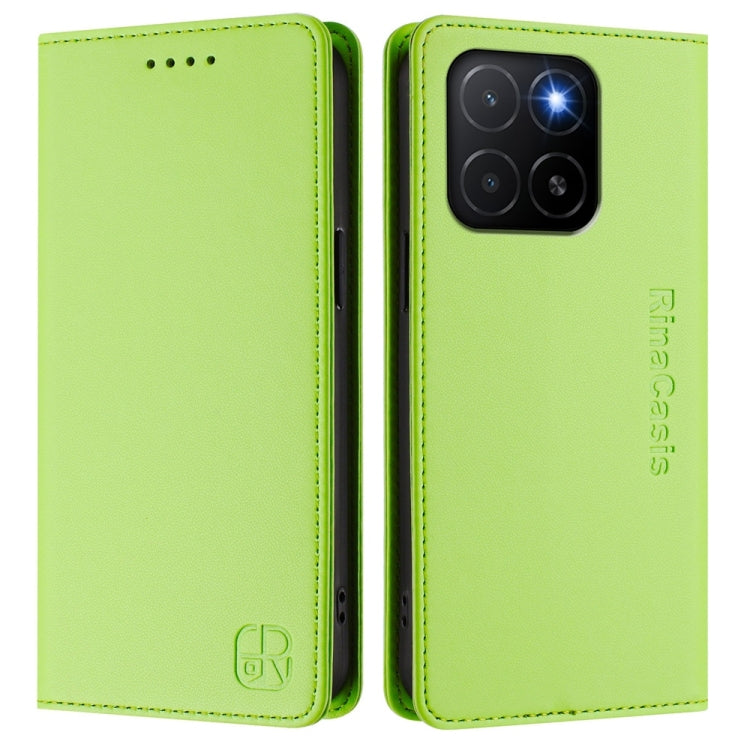 For Honor X5b / X5b Plus Global RC01 Dual-Folded Magnetic Suction RFID Leather Phone Case