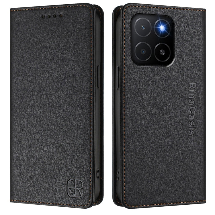For Honor X5b / X5b Plus Global RC01 Dual-Folded Magnetic Suction RFID Leather Phone Case