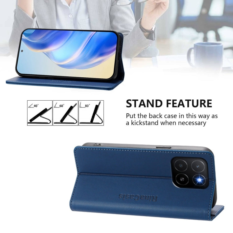 For Honor X5b / X5b Plus Global RC01 Dual-Folded Magnetic Suction RFID Leather Phone Case