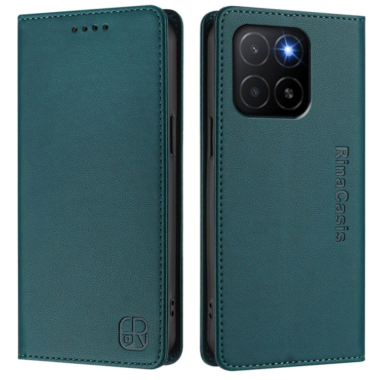 For Honor X5b / X5b Plus Global RC01 Dual-Folded Magnetic Suction RFID Leather Phone Case