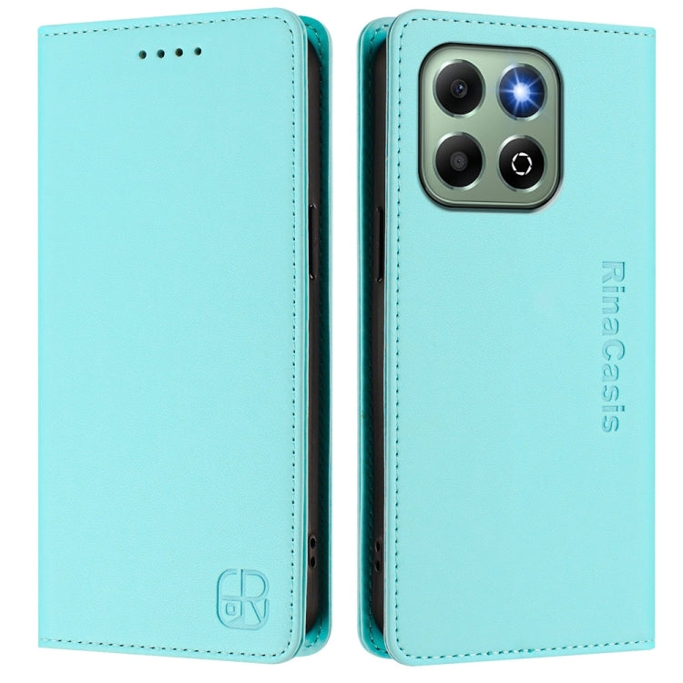 For Honor X6b RC01 Dual-Folded Magnetic Suction RFID Leather Phone Case