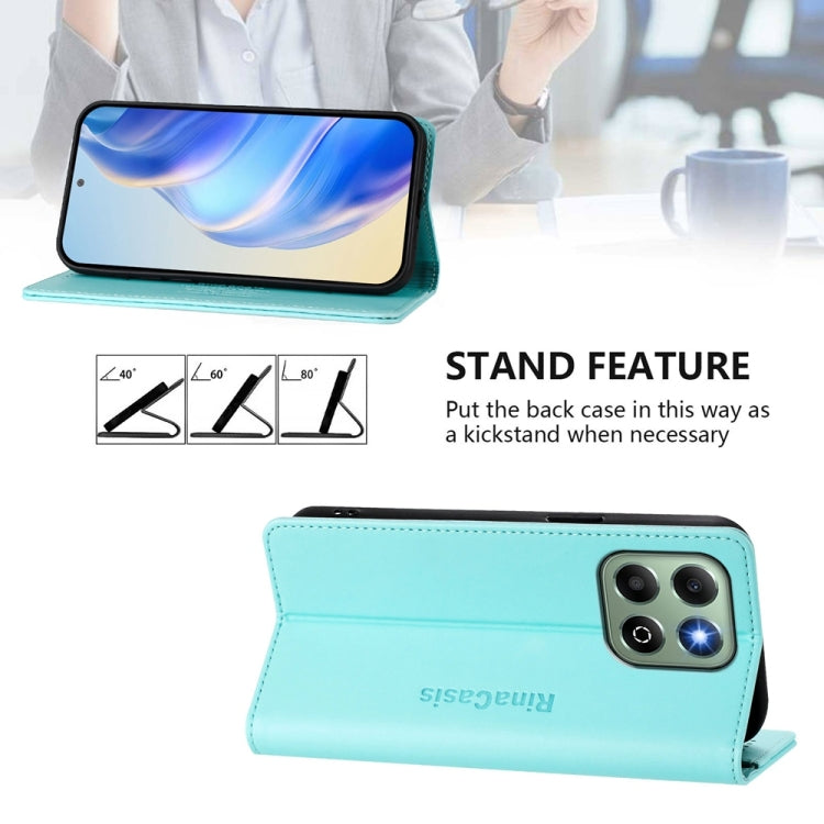 For Honor X6b RC01 Dual-Folded Magnetic Suction RFID Leather Phone Case