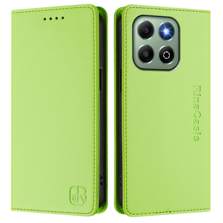 For Honor X6b RC01 Dual-Folded Magnetic Suction RFID Leather Phone Case