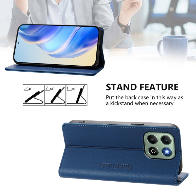 For Honor X6b RC01 Dual-Folded Magnetic Suction RFID Leather Phone Case