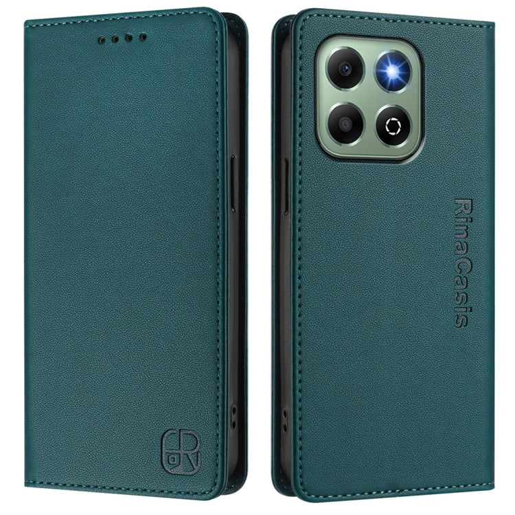 For Honor X6b RC01 Dual-Folded Magnetic Suction RFID Leather Phone Case