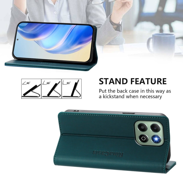 For Honor X6b RC01 Dual-Folded Magnetic Suction RFID Leather Phone Case