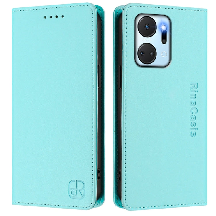 For Honor X7a / Honor Play7T RC01 Dual-Folded Magnetic Suction RFID Leather Phone Case