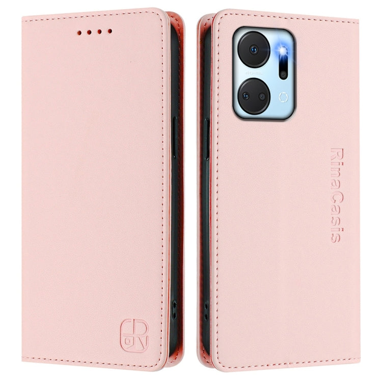 For Honor X7a / Honor Play7T RC01 Dual-Folded Magnetic Suction RFID Leather Phone Case