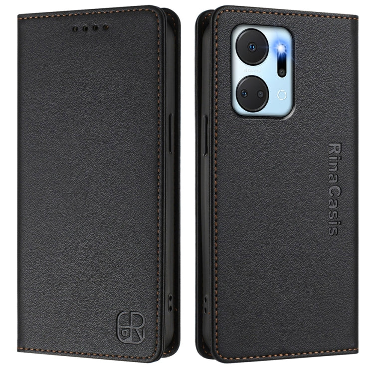 For Honor X7a / Honor Play7T RC01 Dual-Folded Magnetic Suction RFID Leather Phone Case