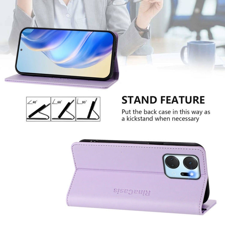 For Honor X7a / Honor Play7T RC01 Dual-Folded Magnetic Suction RFID Leather Phone Case