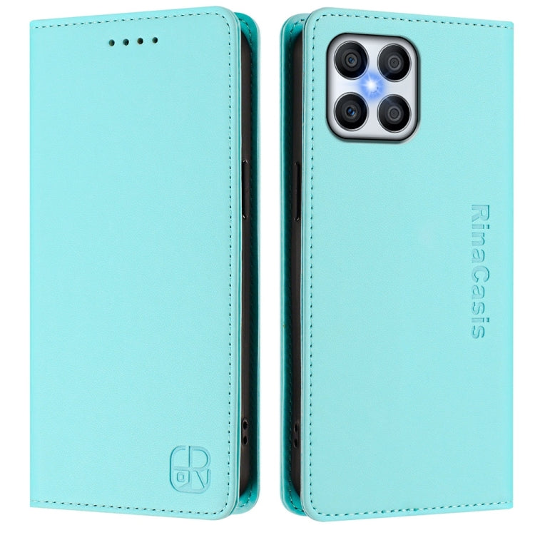 For Honor X8 4G / X30i / Play6T Pro RC01 Dual-Folded Magnetic Suction RFID Leather Phone Case