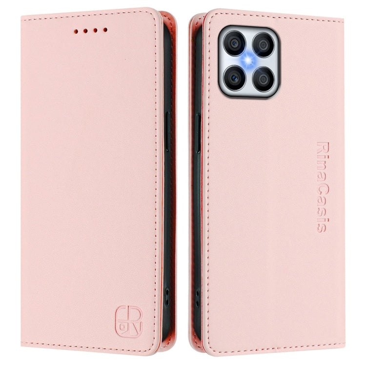 For Honor X8 4G / X30i / Play6T Pro RC01 Dual-Folded Magnetic Suction RFID Leather Phone Case