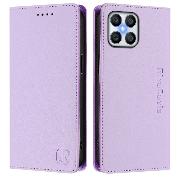 For Honor X8 4G / X30i / Play6T Pro RC01 Dual-Folded Magnetic Suction RFID Leather Phone Case