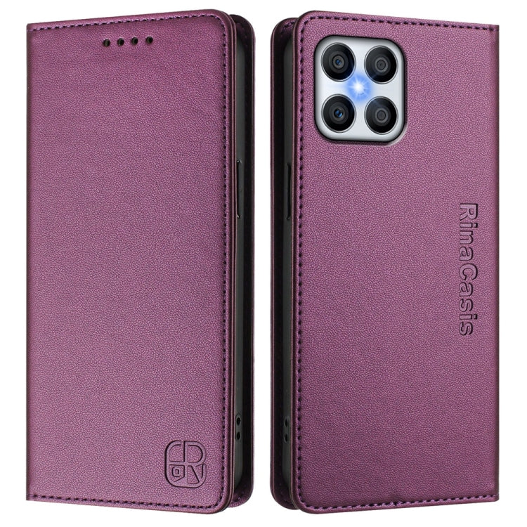 For Honor X8 4G / X30i / Play6T Pro RC01 Dual-Folded Magnetic Suction RFID Leather Phone Case