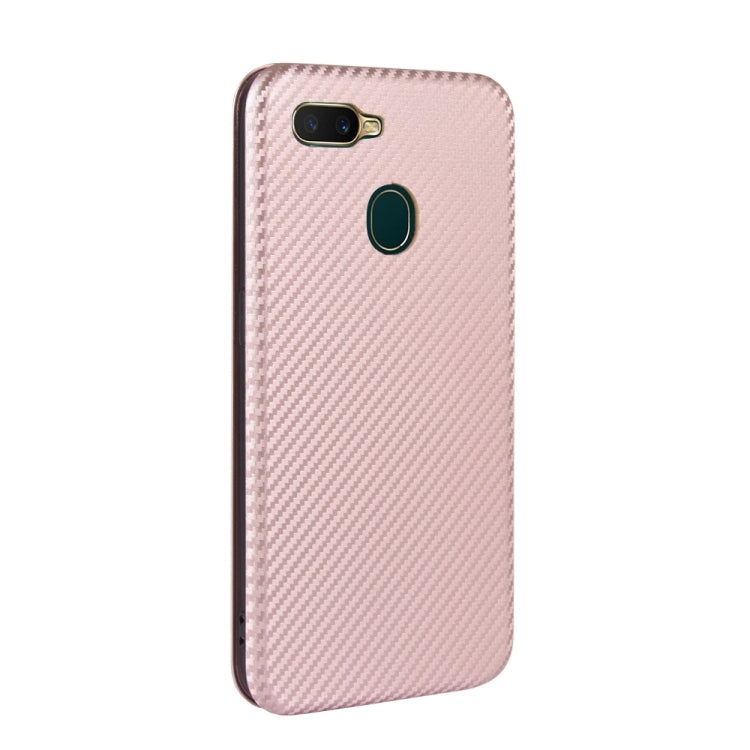 For OPPO A7(AX7) / A5s / AX5s / A12 Carbon Fiber Texture Horizontal Flip TPU + PC + PU Leather Case with Card Slot