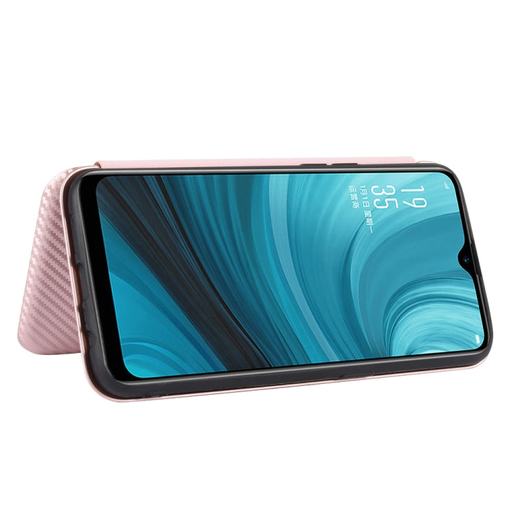 For OPPO A7(AX7) / A5s / AX5s / A12 Carbon Fiber Texture Horizontal Flip TPU + PC + PU Leather Case with Card Slot
