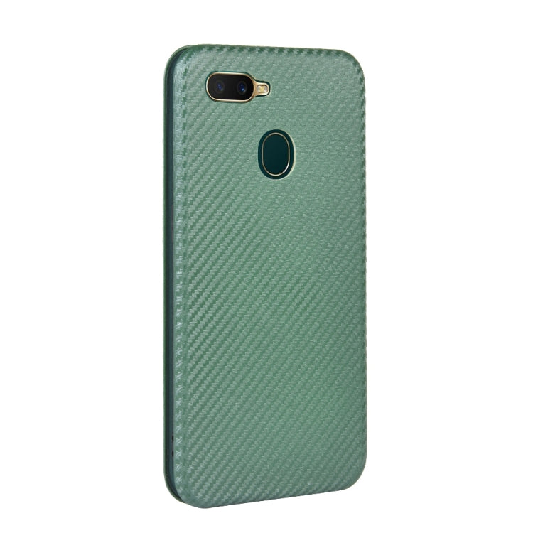 For OPPO A7(AX7) / A5s / AX5s / A12 Carbon Fiber Texture Horizontal Flip TPU + PC + PU Leather Case with Card Slot