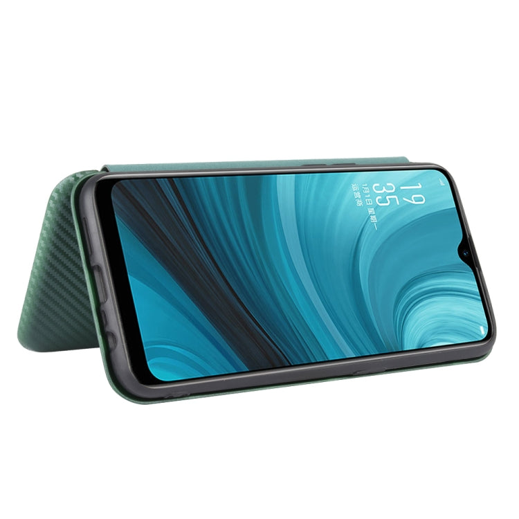 For OPPO A7(AX7) / A5s / AX5s / A12 Carbon Fiber Texture Horizontal Flip TPU + PC + PU Leather Case with Card Slot