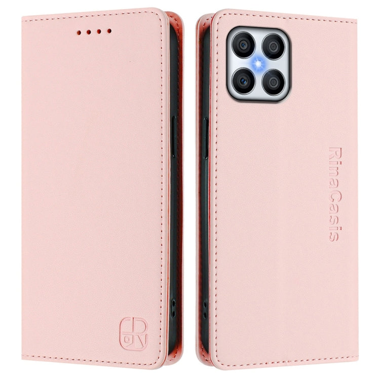 For Honor X8 5G / X6 4G / X6s 4G RC01 Dual-Folded Magnetic Suction RFID Leather Phone Case