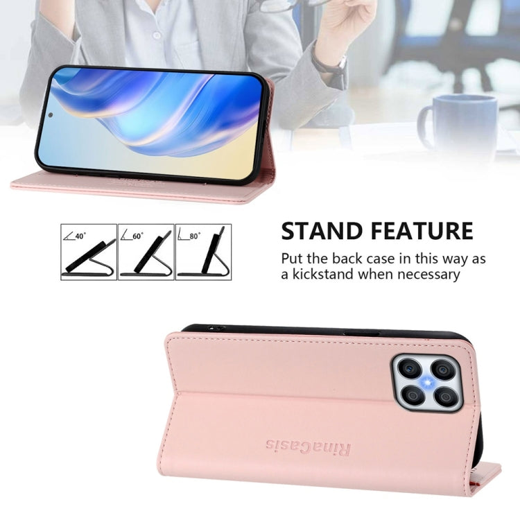 For Honor X8 5G / X6 4G / X6s 4G RC01 Dual-Folded Magnetic Suction RFID Leather Phone Case