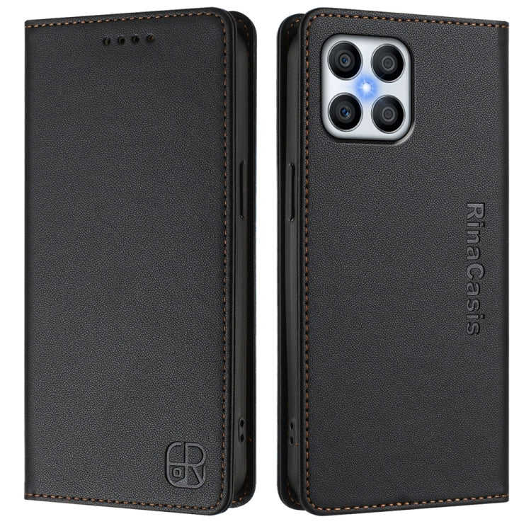 For Honor X8 5G / X6 4G / X6s 4G RC01 Dual-Folded Magnetic Suction RFID Leather Phone Case