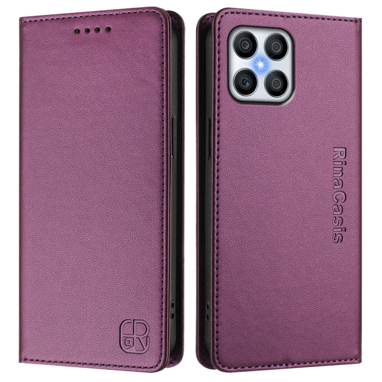 For Honor X8 5G / X6 4G / X6s 4G RC01 Dual-Folded Magnetic Suction RFID Leather Phone Case
