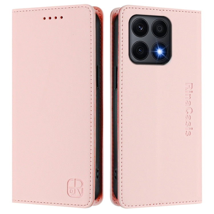 For Honor X8a Global RC01 Dual-Folded Magnetic Suction RFID Leather Phone Case