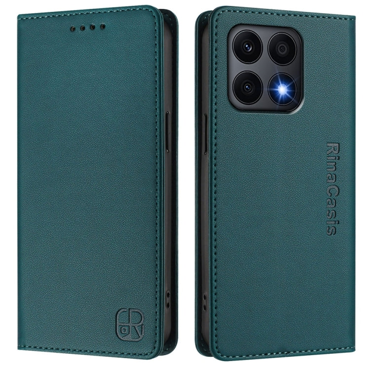 For Honor X8a Global RC01 Dual-Folded Magnetic Suction RFID Leather Phone Case