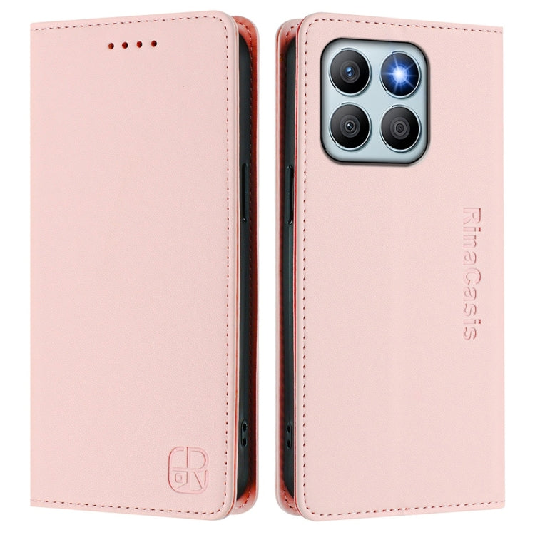 For Honor X8b Global RC01 Dual-Folded Magnetic Suction RFID Leather Phone Case