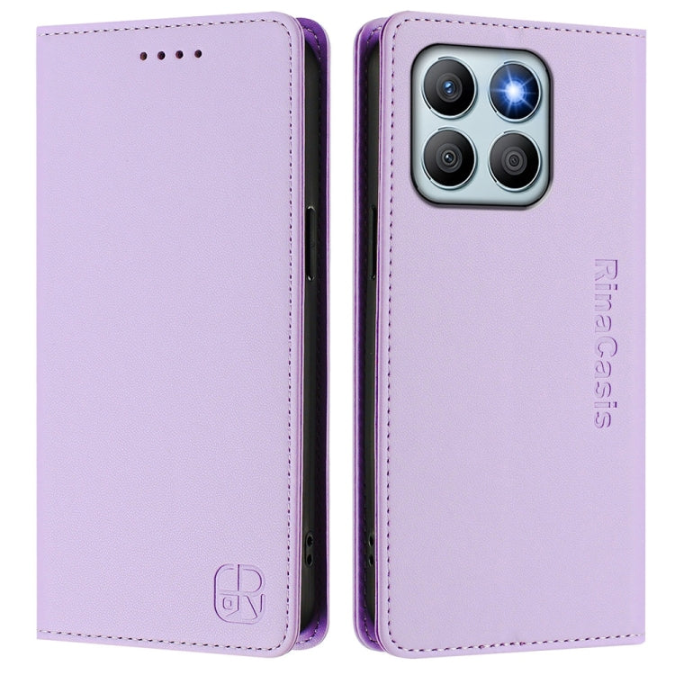 For Honor X8b Global RC01 Dual-Folded Magnetic Suction RFID Leather Phone Case