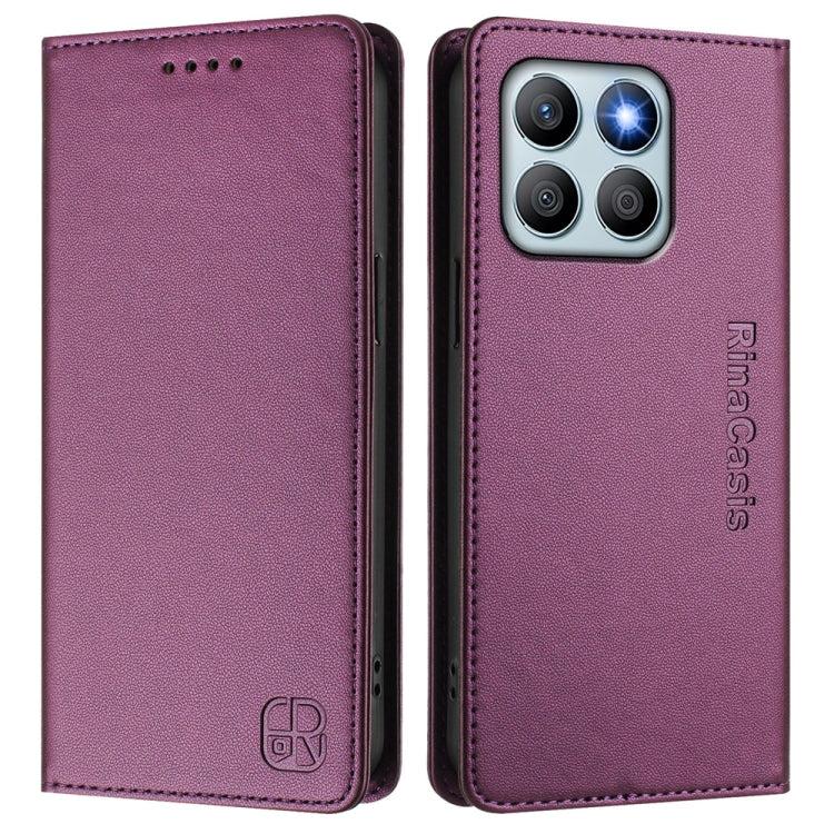 For Honor X8b Global RC01 Dual-Folded Magnetic Suction RFID Leather Phone Case