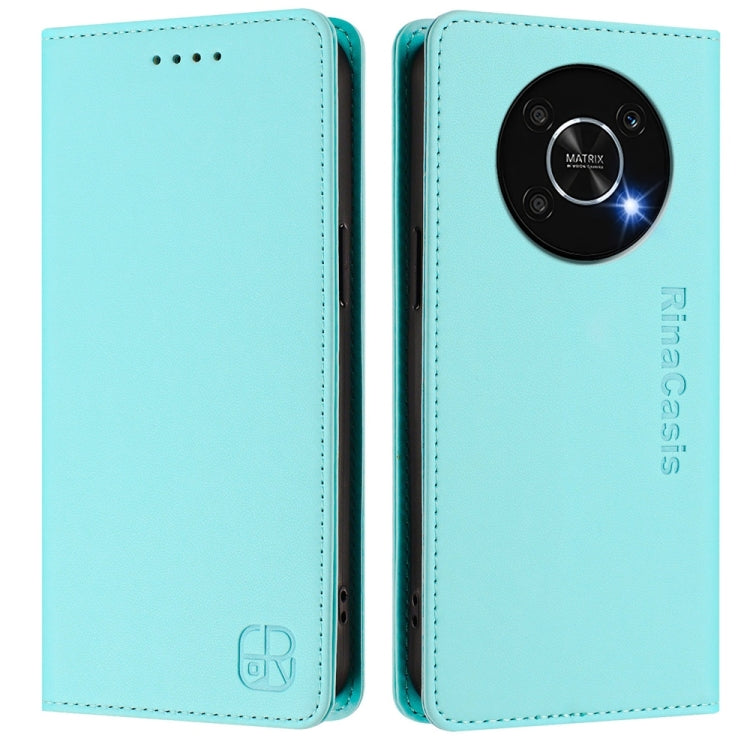 For Honor X9 4G / 5G / Honor X30 5G RC01 Dual-Folded Magnetic Suction RFID Leather Phone Case