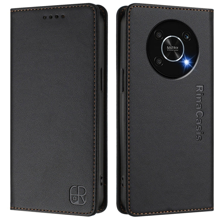 For Honor X9 4G / 5G / Honor X30 5G RC01 Dual-Folded Magnetic Suction RFID Leather Phone Case