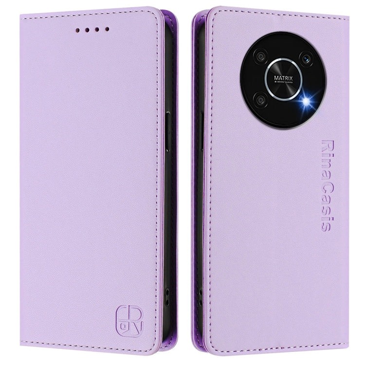 For Honor X9 4G / 5G / Honor X30 5G RC01 Dual-Folded Magnetic Suction RFID Leather Phone Case