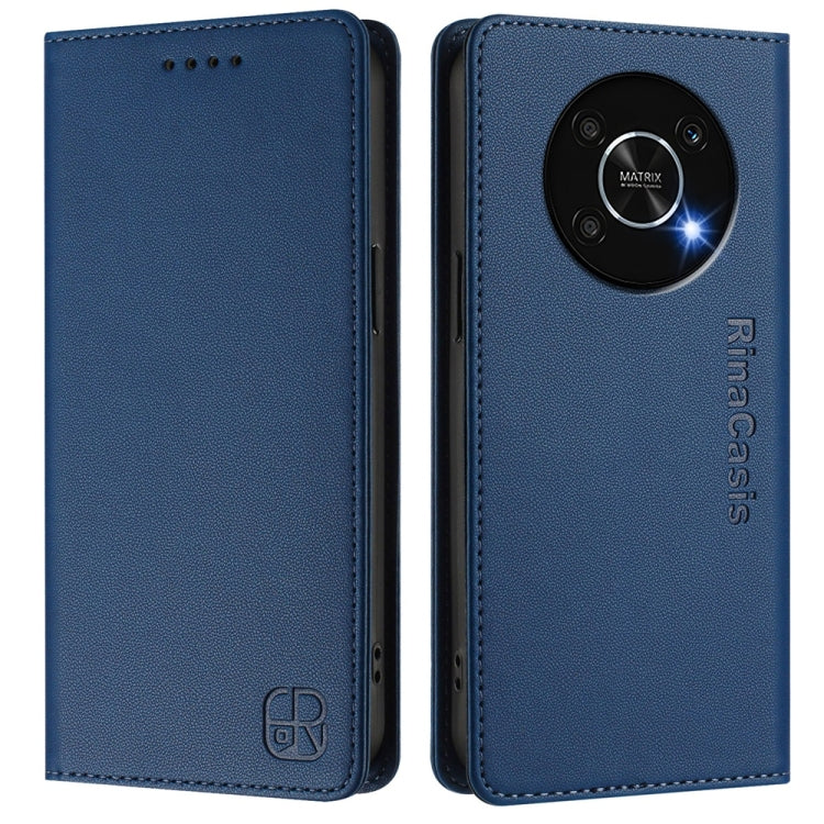For Honor X9 4G / 5G / Honor X30 5G RC01 Dual-Folded Magnetic Suction RFID Leather Phone Case