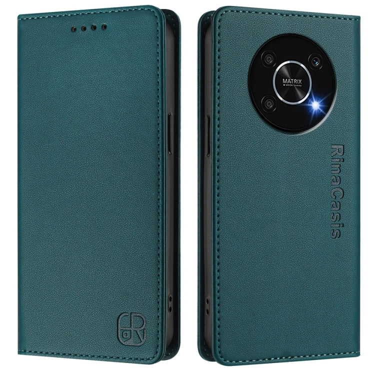 For Honor X9 4G / 5G / Honor X30 5G RC01 Dual-Folded Magnetic Suction RFID Leather Phone Case