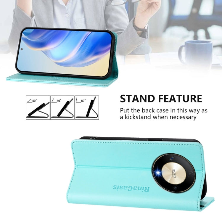 For Honor X9b / Magic6 Lite 5G Global RC01 Dual-Folded Magnetic Suction RFID Leather Phone Case