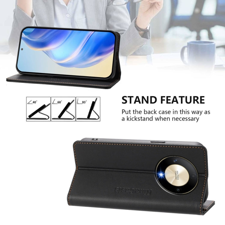 For Honor X9b / Magic6 Lite 5G Global RC01 Dual-Folded Magnetic Suction RFID Leather Phone Case