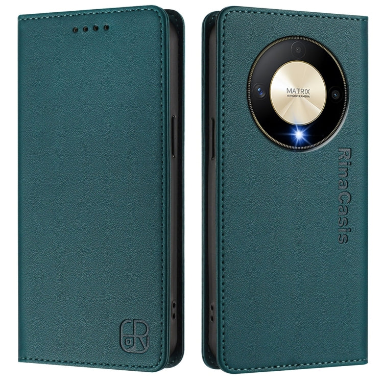 For Honor X9b / Magic6 Lite 5G Global RC01 Dual-Folded Magnetic Suction RFID Leather Phone Case