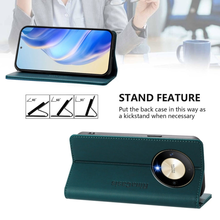 For Honor X9b / Magic6 Lite 5G Global RC01 Dual-Folded Magnetic Suction RFID Leather Phone Case