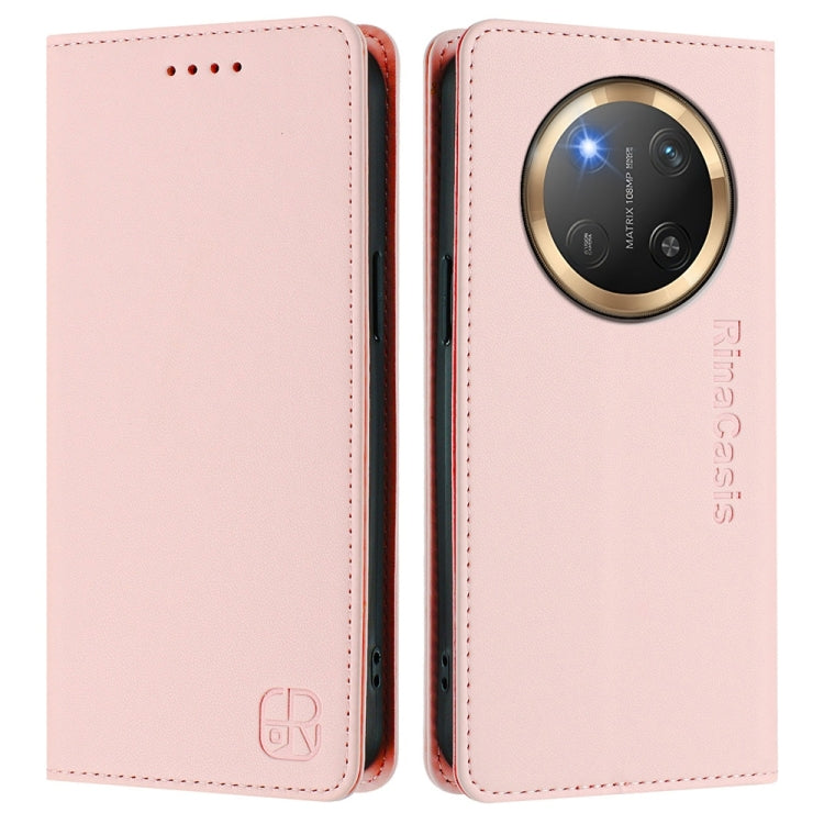 For Honor X9c Global RC01 Dual-Folded Magnetic Suction RFID Leather Phone Case