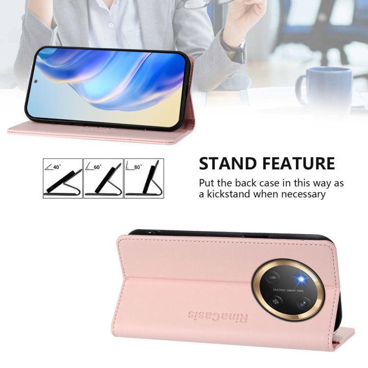 For Honor X9c Global RC01 Dual-Folded Magnetic Suction RFID Leather Phone Case