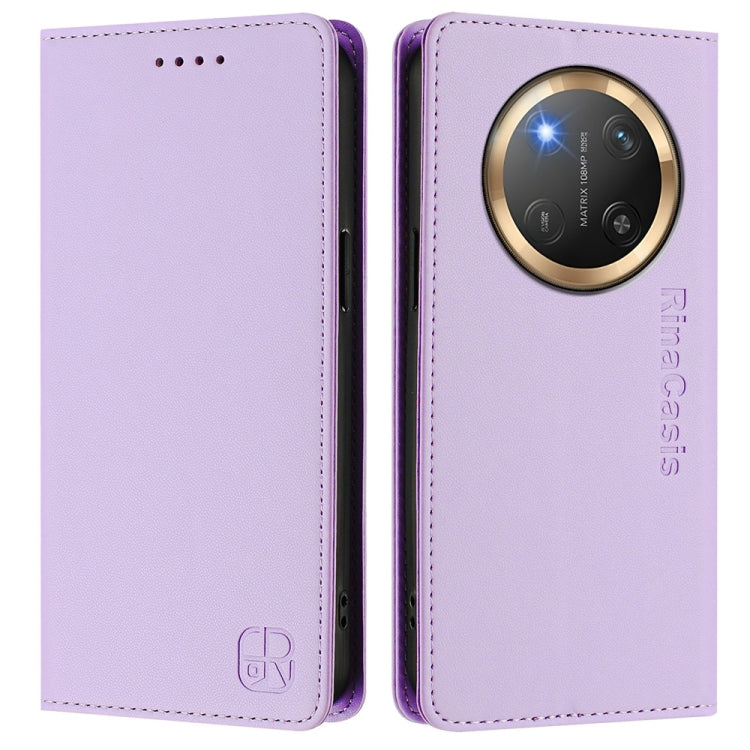 For Honor X9c Global RC01 Dual-Folded Magnetic Suction RFID Leather Phone Case