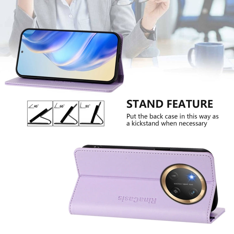 For Honor X9c Global RC01 Dual-Folded Magnetic Suction RFID Leather Phone Case
