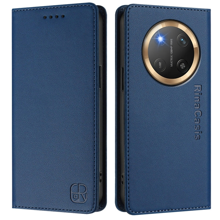 For Honor X9c Global RC01 Dual-Folded Magnetic Suction RFID Leather Phone Case