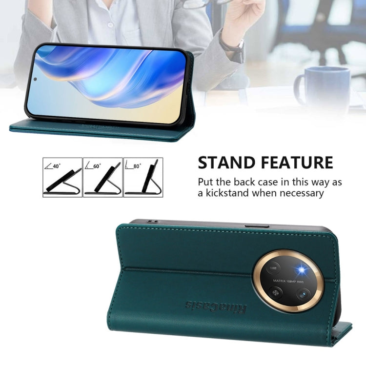 For Honor X9c Global RC01 Dual-Folded Magnetic Suction RFID Leather Phone Case