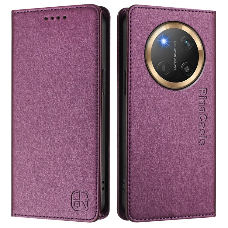 For Honor X9c Global RC01 Dual-Folded Magnetic Suction RFID Leather Phone Case